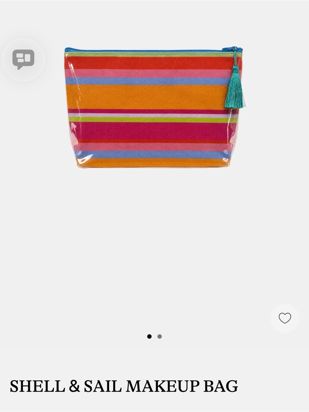 Large Dairy boy Shell & Sail Orange Multi-Stripe Cosmetic Bag